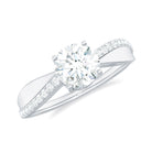 Rosec Jewels-Classic Round Cut Moissanite Solitaire Engagement Ring in Gold