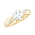 Rosec Jewels-Classic Round Cut Moissanite Solitaire Engagement Ring in Gold