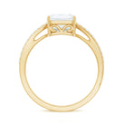 Rosec Jewels-Classic Emerald Cut Moissanite Solitaire Engagement Ring in Gold