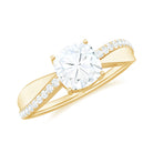 Rosec Jewels-Classic Cushion Cut Moissanite Solitaire Engagement Ring in Gold