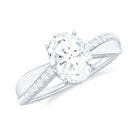 Rosec Jewels-Classic Oval Cut Moissanite Solitaire Engagement Ring in Gold