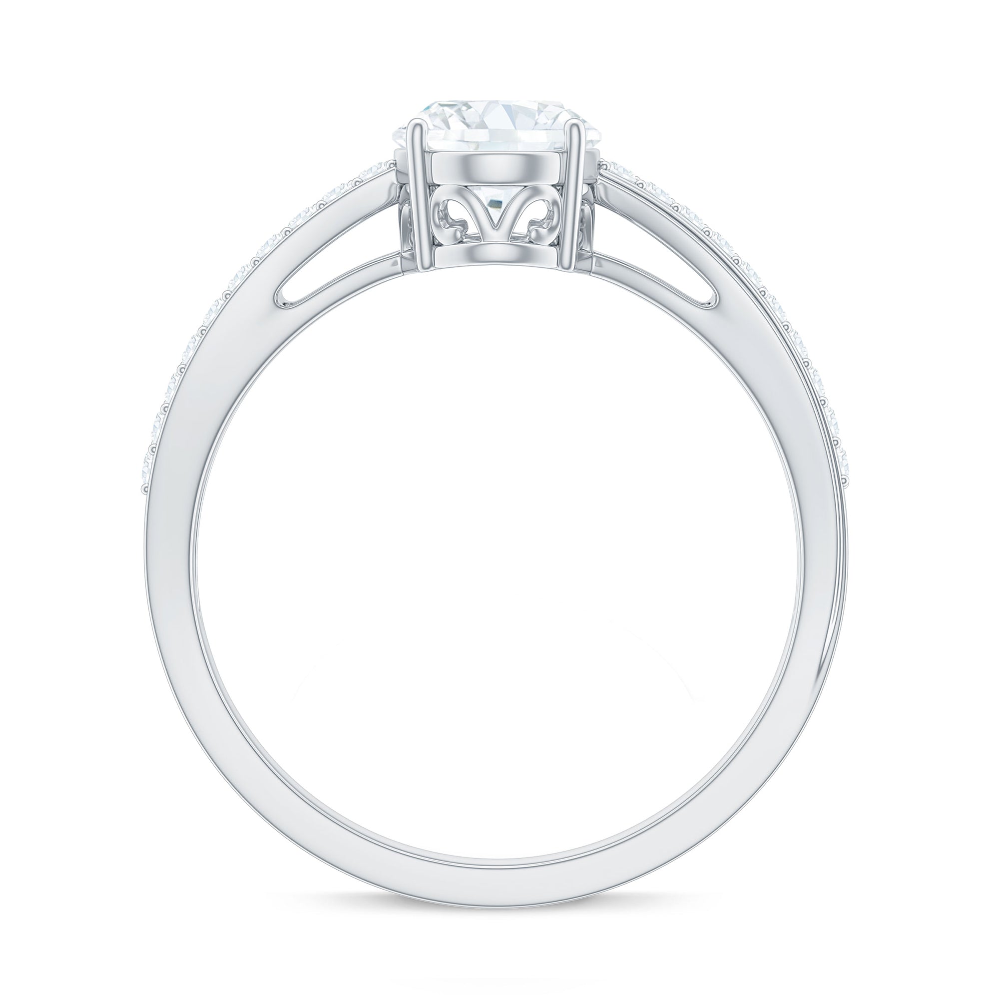 Rosec Jewels-Classic Oval Cut Moissanite Solitaire Engagement Ring in Gold