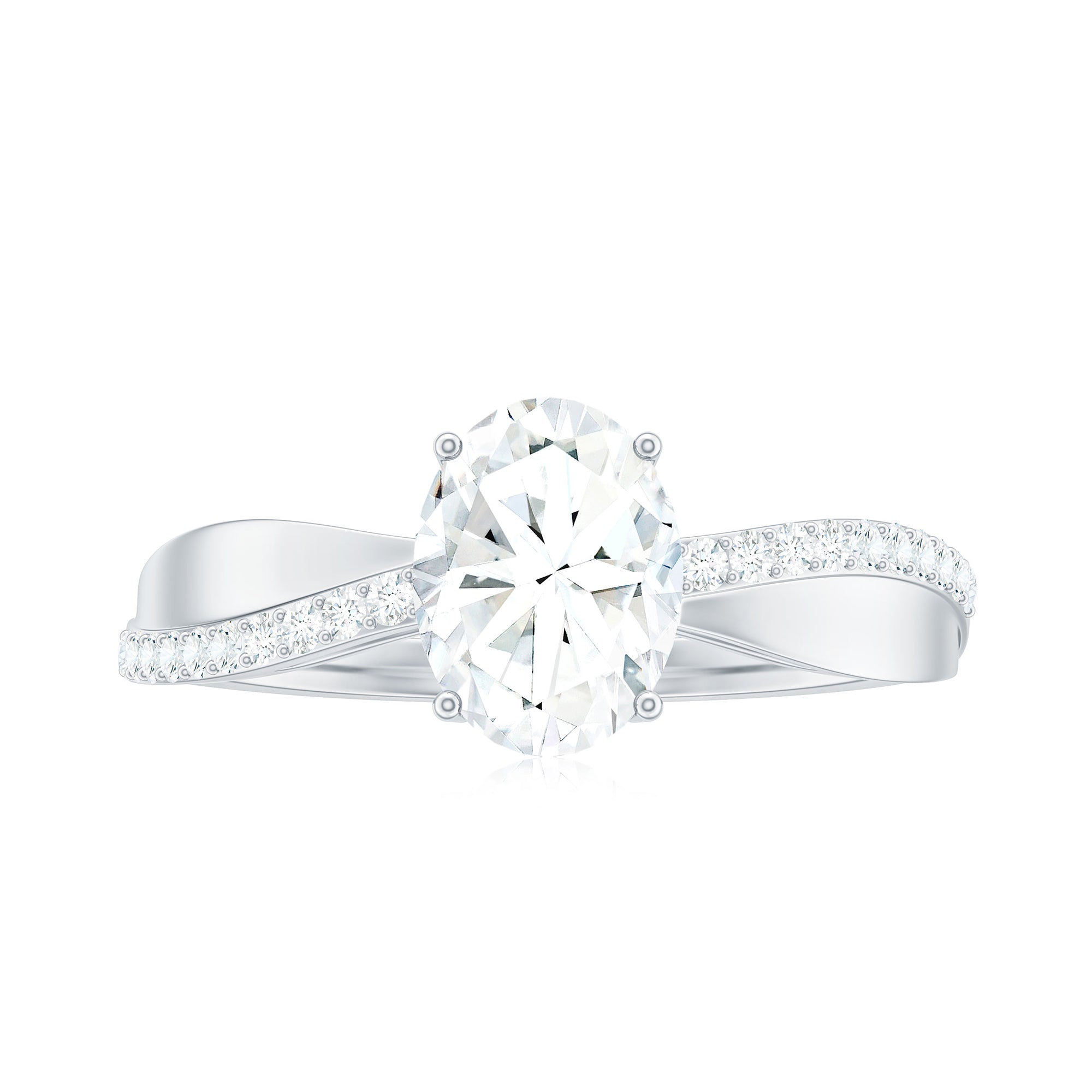 Rosec Jewels-Classic Oval Cut Moissanite Solitaire Engagement Ring in Gold