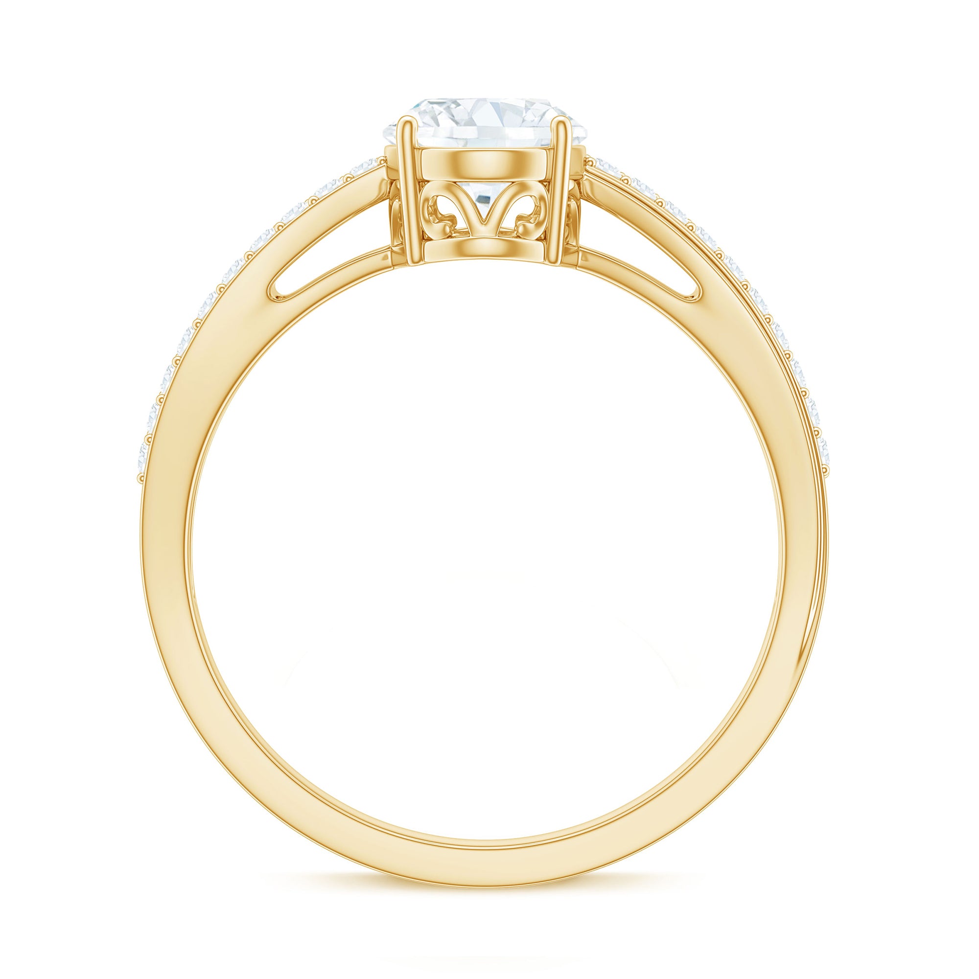 Rosec Jewels-Classic Oval Cut Moissanite Solitaire Engagement Ring in Gold