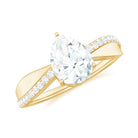 Rosec Jewels-Classic Pear Cut Moissanite Solitaire Engagement Ring in Gold