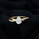 Rosec Jewels-Classic Pear Cut Moissanite Solitaire Engagement Ring in Gold