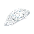 Rosec Jewels-Moissanite Solitaire Engagement Ring with Side Stones