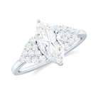 Rosec Jewels-Certified Moissanite Marquise Solitaire Engagement Ring with Side Stones