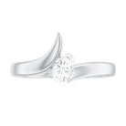 Rosec Jewels-Oval Cut Certified Moissanite Solitaire Bypass Ring in Gold