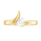 Rosec Jewels-Oval Cut Certified Moissanite Solitaire Bypass Ring in Gold