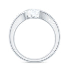 Rosec Jewels-Cushion Cut Certified Moissanite Solitaire Bypass Ring in Gold