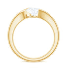 Rosec Jewels-Cushion Cut Certified Moissanite Solitaire Bypass Ring in Gold