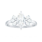 Rosec Jewels-Marquise Cut Moissanite Solitaire Engagement Ring with Trio