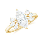 Rosec Jewels-Marquise Cut Moissanite Solitaire Engagement Ring with Trio