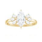 Rosec Jewels-Marquise Cut Moissanite Solitaire Engagement Ring with Trio