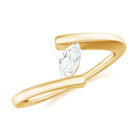 Rosec Jewels-Simple Marquise Cut Moissanite Solitaire Bypass Gold Ring