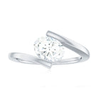 Rosec Jewels-Simple Oval Cut Moissanite Solitaire Bypass Gold Ring