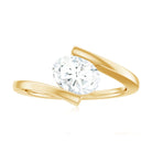 Rosec Jewels-Simple Oval Cut Moissanite Solitaire Bypass Gold Ring