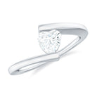 Rosec Jewels-Simple Heart Shape Moissanite Solitaire Bypass Gold Ring