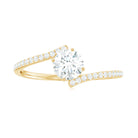 Rosec Jewels-Round Cut Moissanite Solitaire Bypass Promise Ring