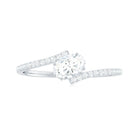 Rosec Jewels-Oval Cut Solitaire Moissanite Bypass Promise Ring