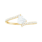 Rosec Jewels-Heart Shape Solitaire Moissanite Bypass Promise Ring