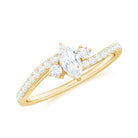 Rosec Jewels-Marquise Cut Moissanite Bypass Engagement Ring with Side Stones