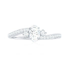 Rosec Jewels-Oval Shape Moissanite Bypass Engagement Ring with Side Stones