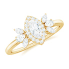 Rosec Jewels-Marquise Cut Moissanite Cluster Halo Engagement Ring