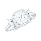 Rosec Jewels-Cushion Cut Moissanite Cluster Halo Engagement Ring