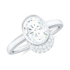 Rosec Jewels-Bezel Set Oval Cut Moissanite Classic Engagement Ring