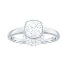 Rosec Jewels-Bezel Set Cushion Cut Moissanite Classic Engagement Ring