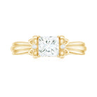 Rosec Jewels-Princess Cut Moissanite Solitaire Engagement Ring with Bow