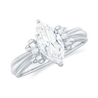 Rosec Jewels-Marquise Cut Moissanite Solitaire Engagement Ring with Bow