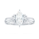 Rosec Jewels-Marquise Cut Moissanite Solitaire Engagement Ring with Bow