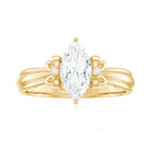 Rosec Jewels-Marquise Cut Moissanite Solitaire Engagement Ring with Bow