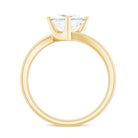 Rosec Jewels-Princess Cut Moissanite Solitaire Bypass Promise Ring in Gold