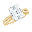 Rosec Jewels-Emerald Cut Moissanite Solitaire Engagement Ring