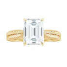 Rosec Jewels-Emerald Cut Moissanite Solitaire Engagement Ring