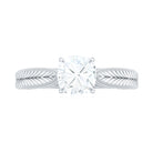 Rosec Jewels-Cushion Cut Moissanite Solitaire Engagement Ring