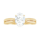 Rosec Jewels-Claw Set Oval Shape Moissanite Solitaire Engagement Ring