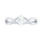 Rosec Jewels-Oval Cut Moissanite Solitaire Crossover Ring in Gold