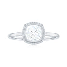 Rosec Jewels-Cushion Cut Moissanite Solitaire Promise Ring in Bezel Setting