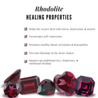 0.75 CT Oval Cut Rhodolite Three Stone Ring with Diamond Rhodolite - ( AAA ) - Quality - Rosec Jewels