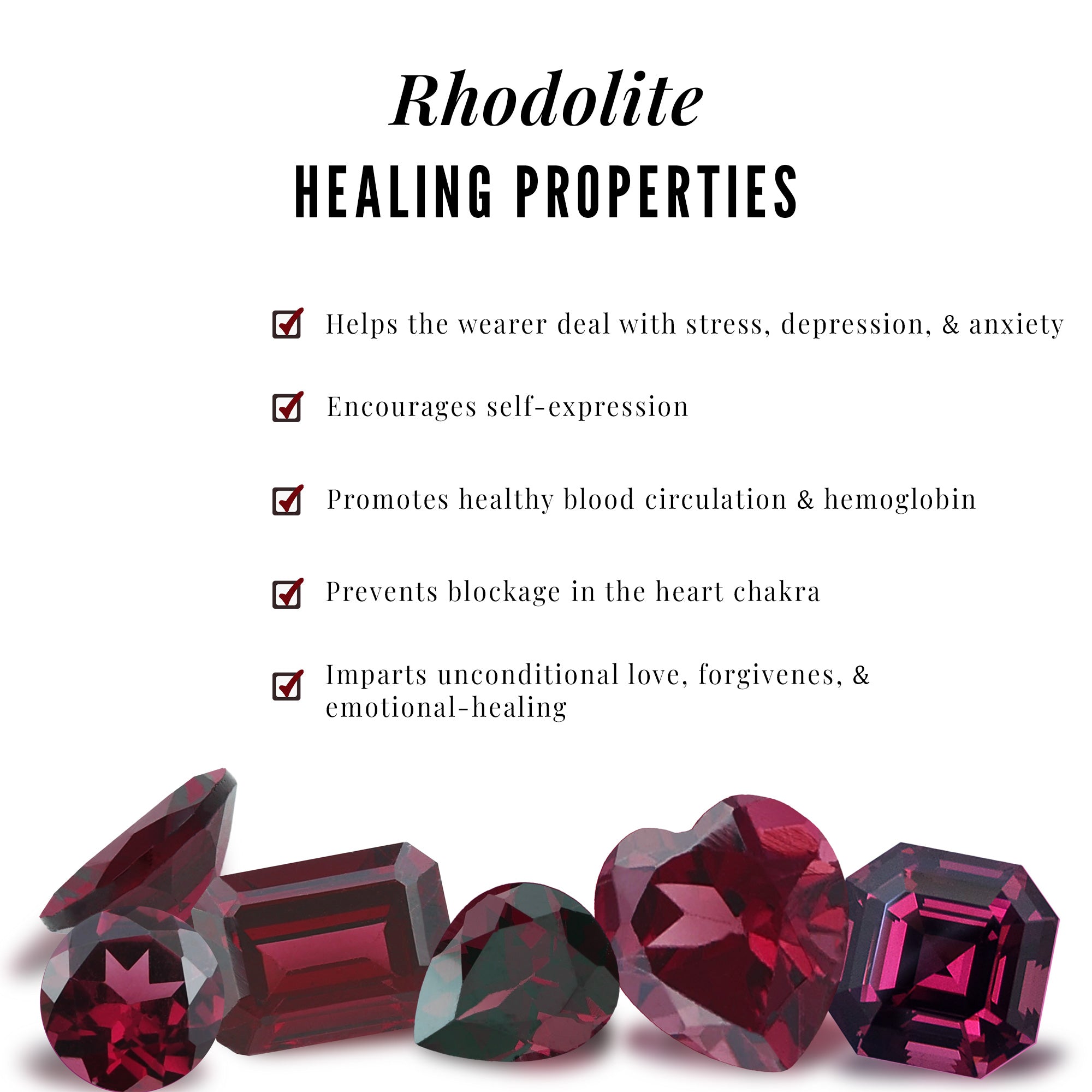 Genuine Rhodolite Solitaire Hexagon Pendant Necklace Rhodolite - ( AAA ) - Quality - Rosec Jewels