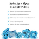 Swiss Blue Topaz and Diamond Half Eternity Ring Swiss Blue Topaz - ( AAA ) - Quality - Rosec Jewels