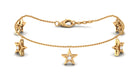 Elegant Cubic Zirconia Star Charm Chain Bracelet Zircon - ( AAAA ) - Quality - Rosec Jewels