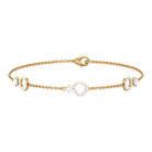 3/4 CT Round Zircon Minimal Station Chain Bracelet in Gold Zircon - ( AAAA ) - Quality - Rosec Jewels