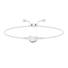 1 CT Pear Cut Solitaire Zircon Simple Bolo Bracelet in Prong Setting Zircon - ( AAAA ) - Quality - Rosec Jewels