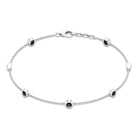 0.75 CT Bezel Set Black Spinel Seven Stone Station Chain Bracelet Black Spinel - ( AAA ) - Quality - Rosec Jewels